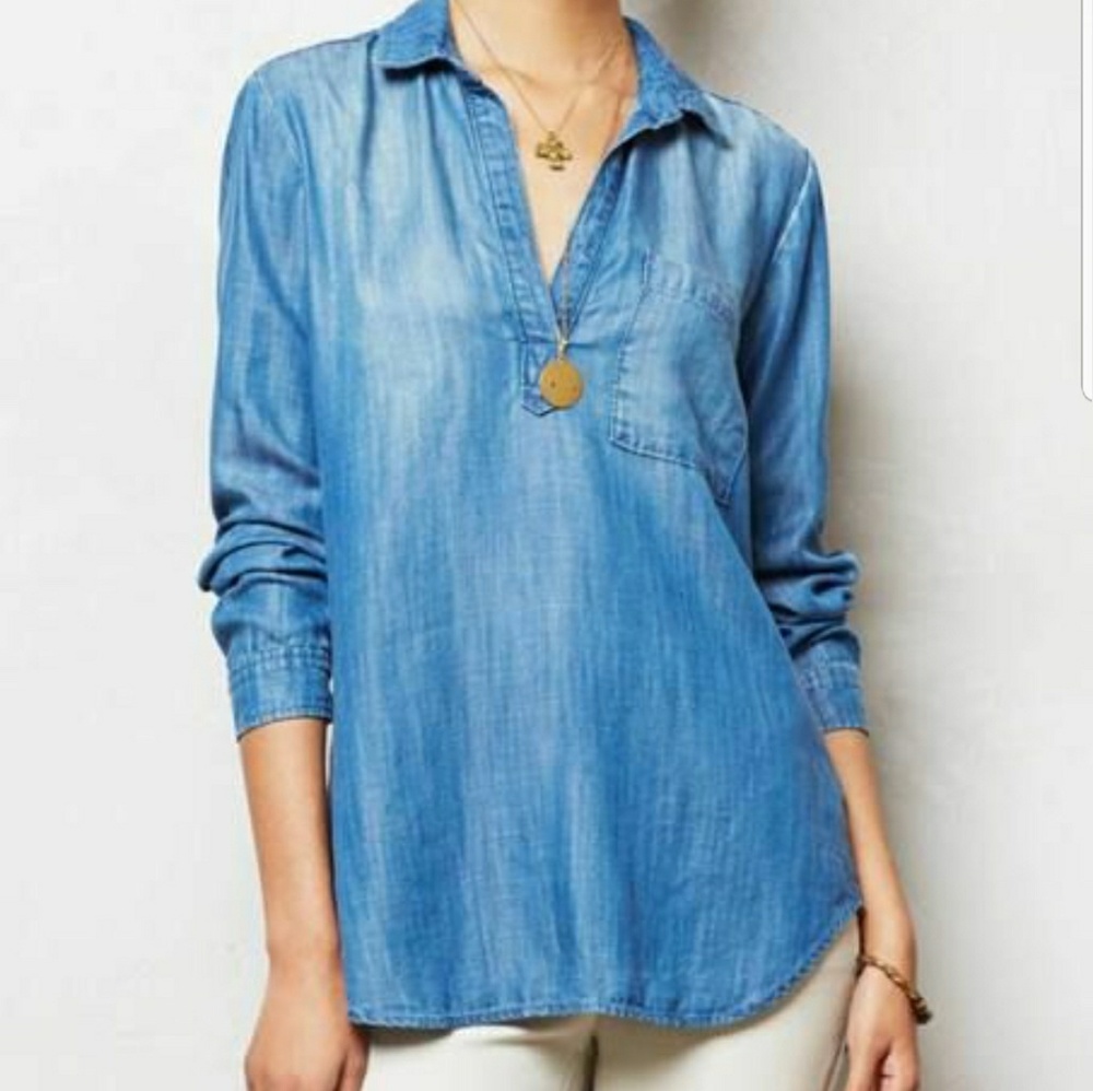 SALE ⬇️$31 | Cloth & Stone | Chambray Popover Top